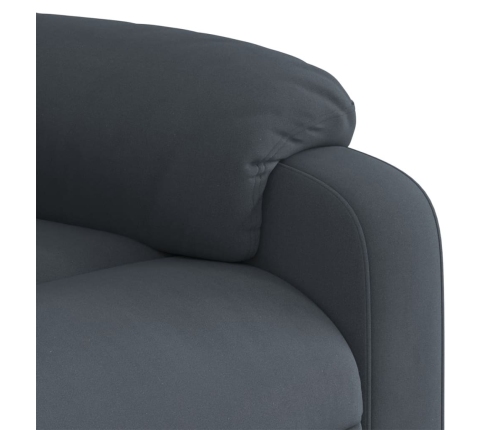 Sillón reclinable de masaje elevable terciopelo gris oscuro