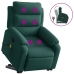 Sillón reclinable de masaje elevable terciopelo verde oscuro