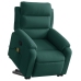 Sillón reclinable de masaje elevable terciopelo verde oscuro