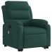 Sillón reclinable de masaje elevable terciopelo verde oscuro