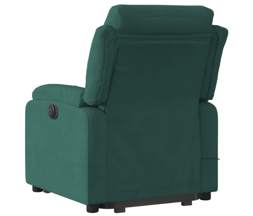 Sillón reclinable de masaje elevable terciopelo verde oscuro