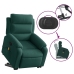 Sillón reclinable de masaje elevable terciopelo verde oscuro