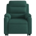 Sillón reclinable de masaje elevable terciopelo verde oscuro