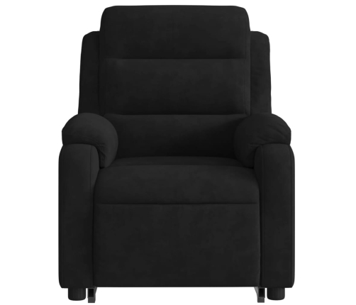 Sillón reclinable de masaje elevable terciopelo negro