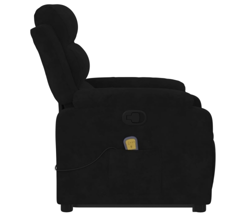 Sillón reclinable de masaje elevable terciopelo negro