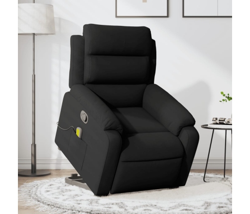 Sillón reclinable de masaje elevable terciopelo negro