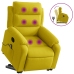 Sillón reclinable de masaje elevable terciopelo amarillo