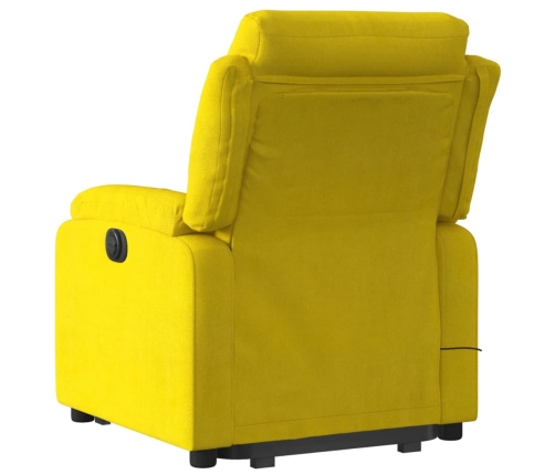 Sillón reclinable de masaje elevable terciopelo amarillo