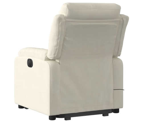 Sillón reclinable de masaje elevable terciopelo crema