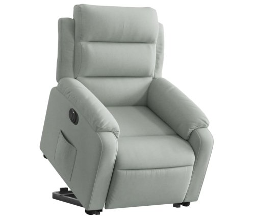 Sillón eléctrico reclinable elevable de terciopelo gris claro