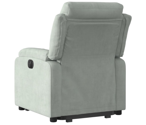 Sillón eléctrico reclinable elevable de terciopelo gris claro