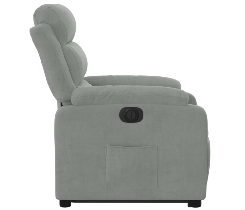 Sillón eléctrico reclinable elevable de terciopelo gris claro