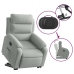 Sillón eléctrico reclinable elevable de terciopelo gris claro