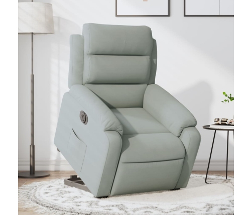 Sillón eléctrico reclinable elevable de terciopelo gris claro