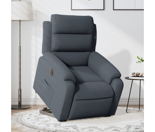 Sillón eléctrico reclinable elevable de terciopelo gris oscuro