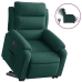 Sillón eléctrico reclinable elevable de terciopelo verde oscuro