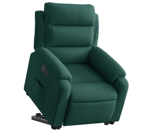 Sillón eléctrico reclinable elevable de terciopelo verde oscuro