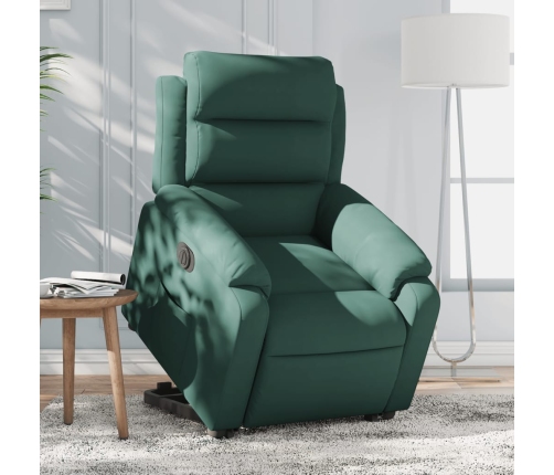 Sillón eléctrico reclinable elevable de terciopelo verde oscuro