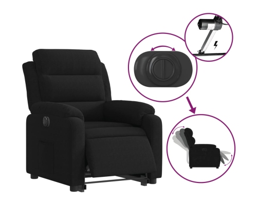 Sillón eléctrico reclinable elevable de terciopelo negro