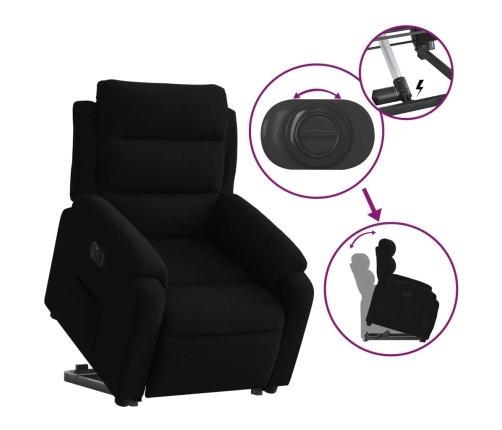 Sillón eléctrico reclinable elevable de terciopelo negro