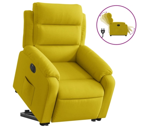 Sillón eléctrico reclinable elevable de terciopelo amarillo