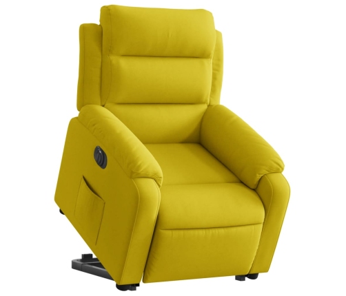 Sillón eléctrico reclinable elevable de terciopelo amarillo