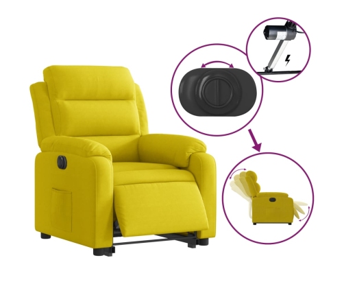 Sillón eléctrico reclinable elevable de terciopelo amarillo