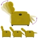 Sillón eléctrico reclinable elevable de terciopelo amarillo