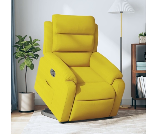 Sillón eléctrico reclinable elevable de terciopelo amarillo