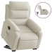 Sillón eléctrico reclinable elevable de terciopelo crema