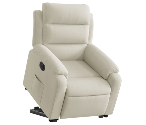 Sillón eléctrico reclinable elevable de terciopelo crema