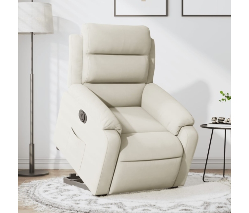 Sillón eléctrico reclinable elevable de terciopelo crema