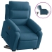 Sillón eléctrico reclinable elevable de terciopelo azul