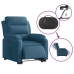 Sillón eléctrico reclinable elevable de terciopelo azul