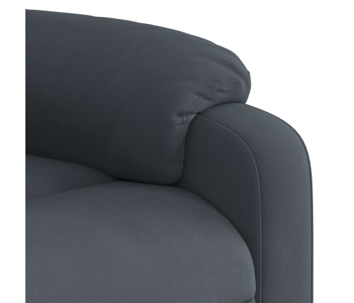 Sillón de masaje reclinable elevable terciopelo gris oscuro