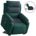 Sillón masaje reclinable elevable terciopelo verde oscuro