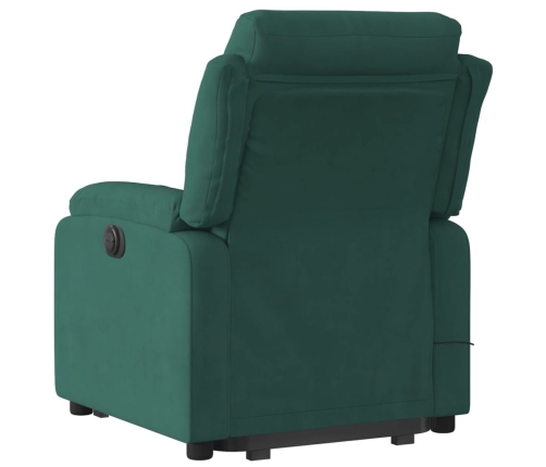 Sillón masaje reclinable elevable terciopelo verde oscuro