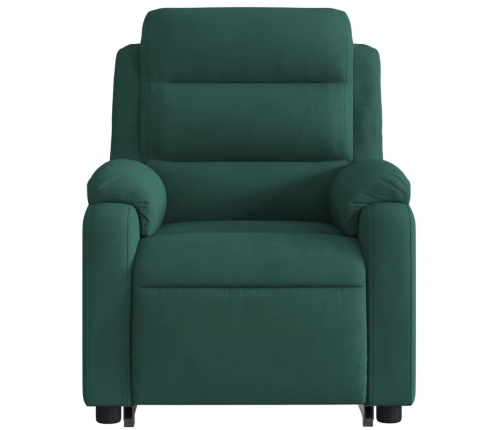 Sillón masaje reclinable elevable terciopelo verde oscuro