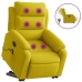 Sillón reclinable masaje eléctrico elevable terciopelo amarillo