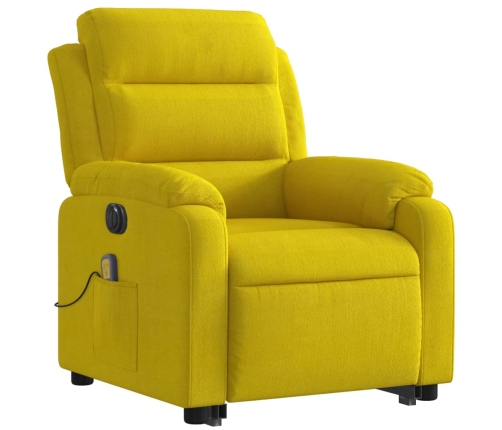 Sillón reclinable masaje eléctrico elevable terciopelo amarillo