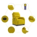 Sillón reclinable masaje eléctrico elevable terciopelo amarillo