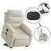 Sillón reclinable de masaje eléctrico elevable terciopelo crema