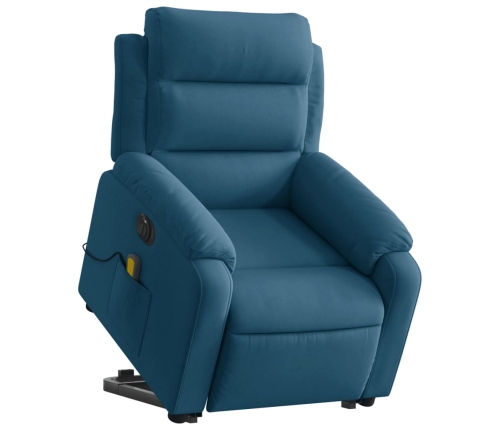 Sillón reclinable de masaje eléctrico elevable terciopelo azul