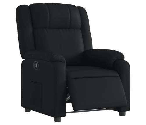 Sillón reclinable eléctrico de cuero sintético negro