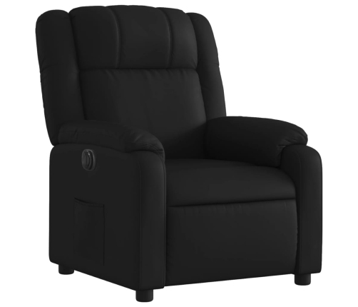 Sillón reclinable eléctrico de cuero sintético negro