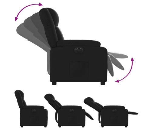 Sillón reclinable eléctrico de cuero sintético negro