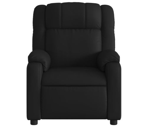 Sillón reclinable eléctrico de cuero sintético negro