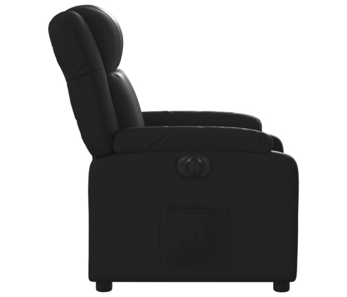 Sillón reclinable eléctrico de cuero sintético negro