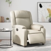 Sillón reclinable eléctrico de cuero sintético crema