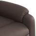 Sillón reclinable eléctrico de cuero sintético marrón